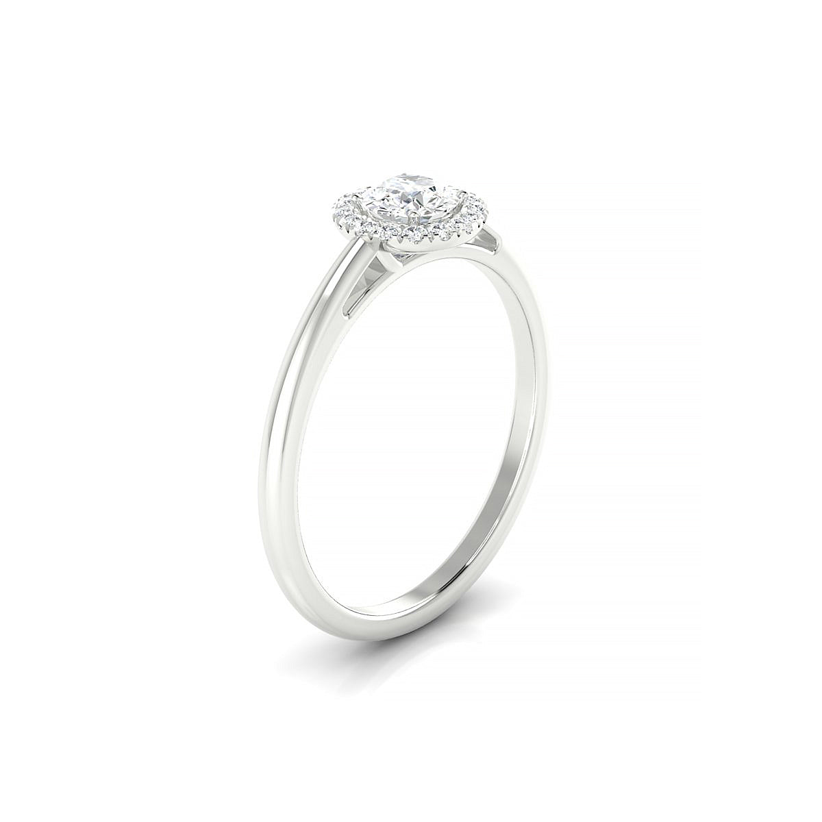 Solar | 18k White Gold 4.2 mm Round Diamond Ring