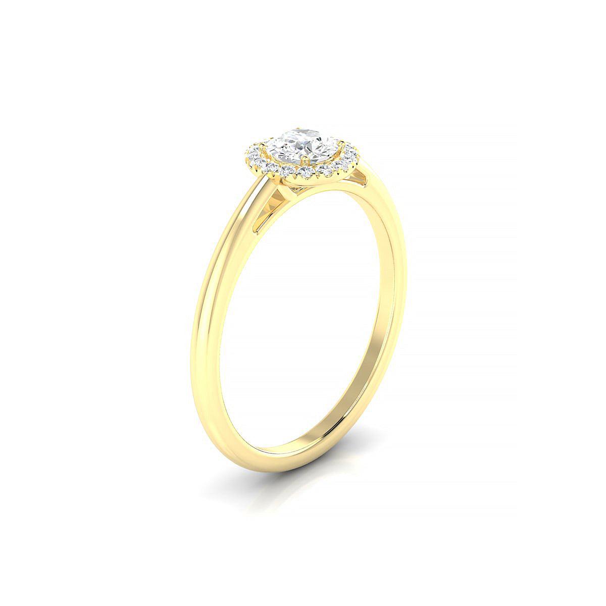 Solar | 18k Yellow Gold 4.2 mm Round Diamond Ring