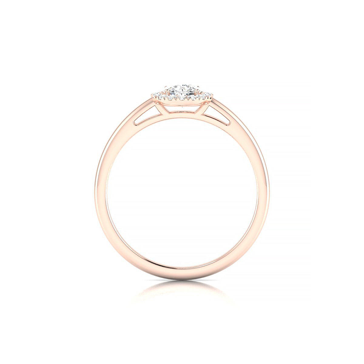 Solar | 18k Rose Gold 4.2 mm Round Diamond Ring