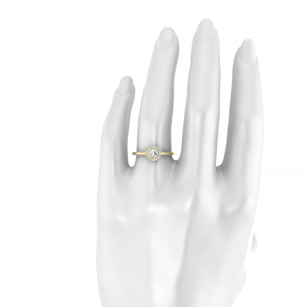 Solar | 18k Yellow Gold 4.2 mm Round Diamond Ring