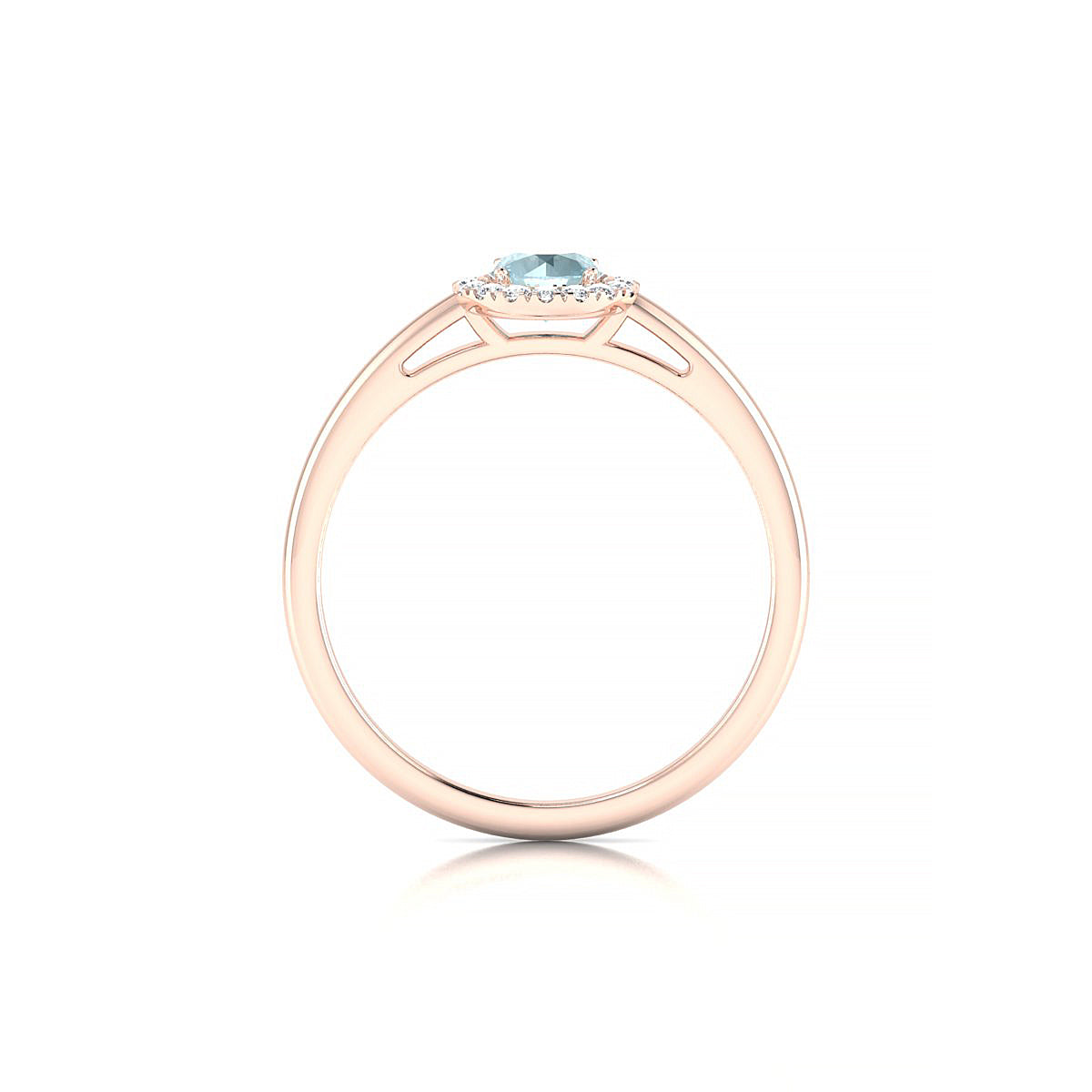 Solar | 18k Rose Gold 4.5 mm Round Aquamarine Ring