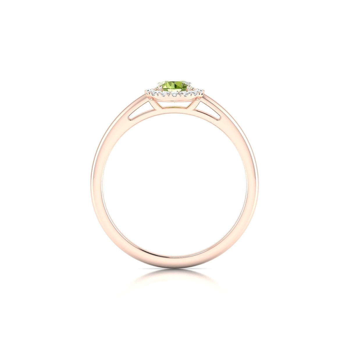 Solar | 18k Rose Gold 4.5 mm Round Peridot Ring