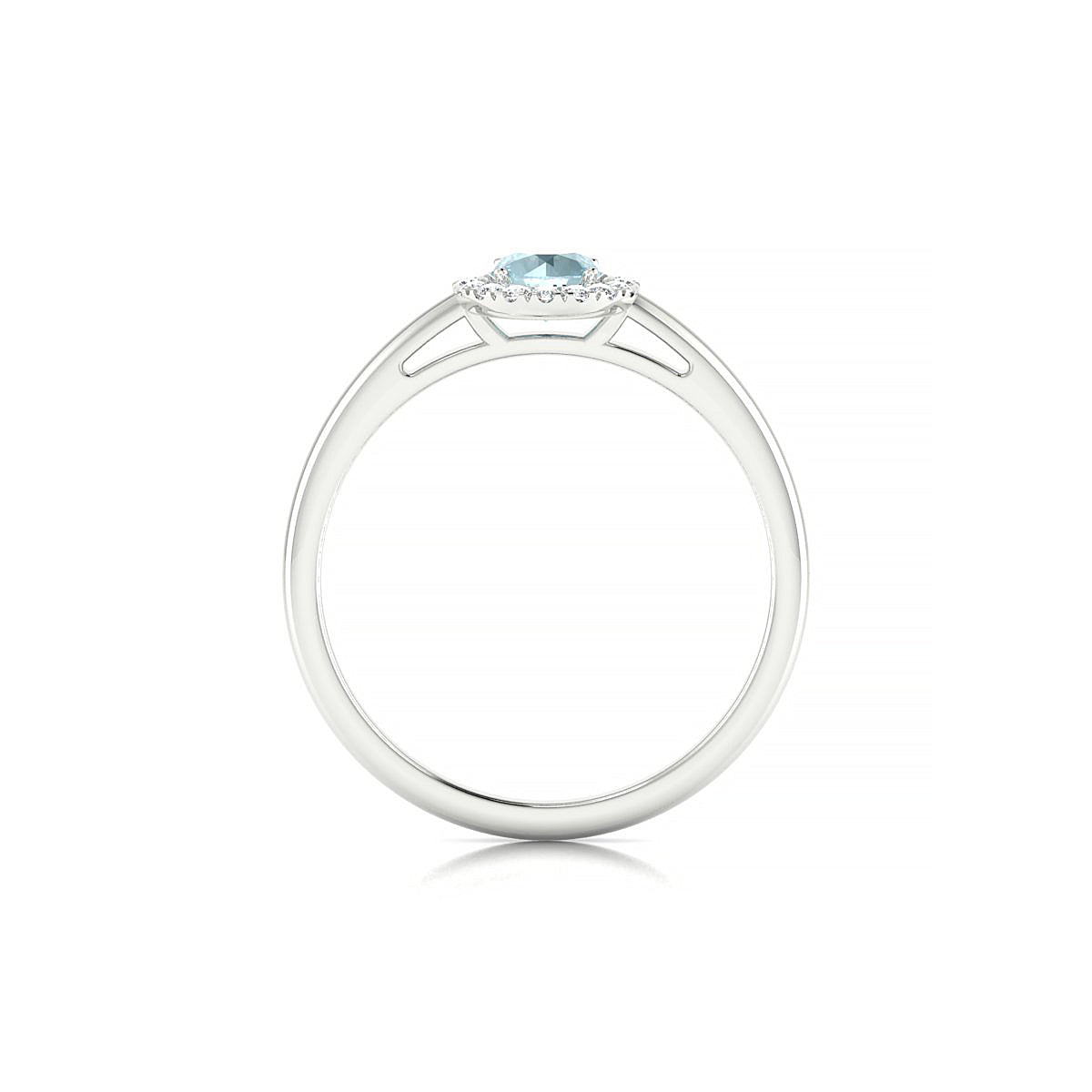 Solar | 18k White Gold 4.5 mm Round Aquamarine Ring