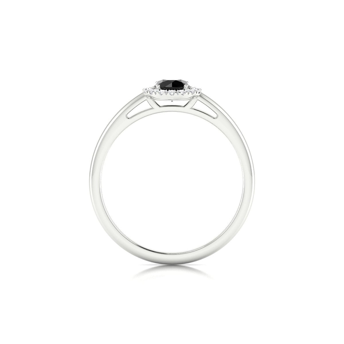 Solar | 18k White Gold 4.5 mm Round Black Diamond Ring