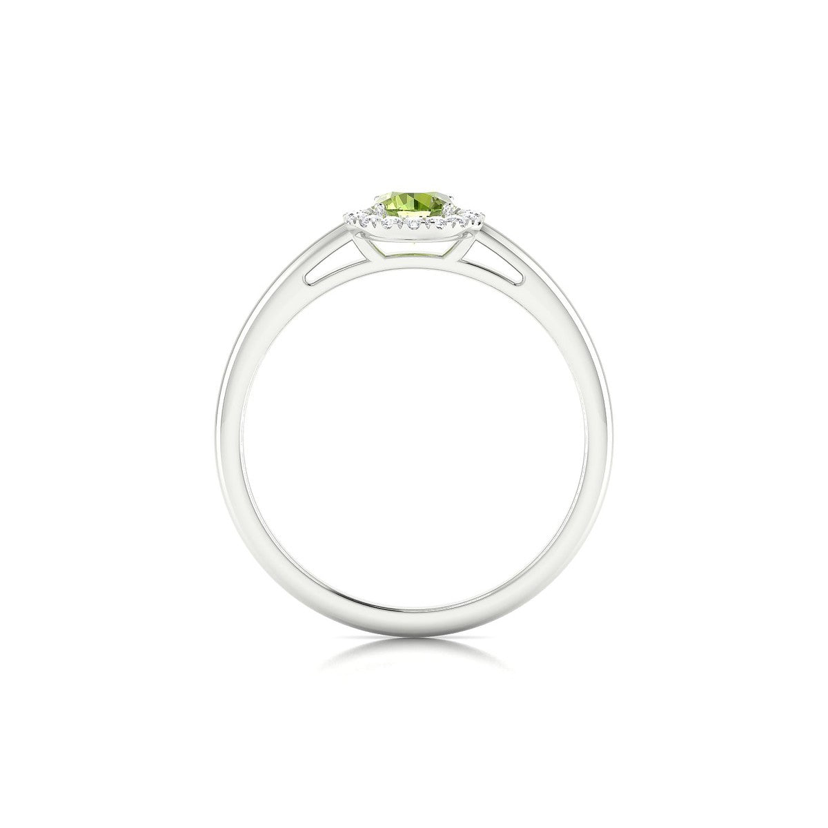 Solar | 18k White Gold 4.5 mm Round Peridot Ring