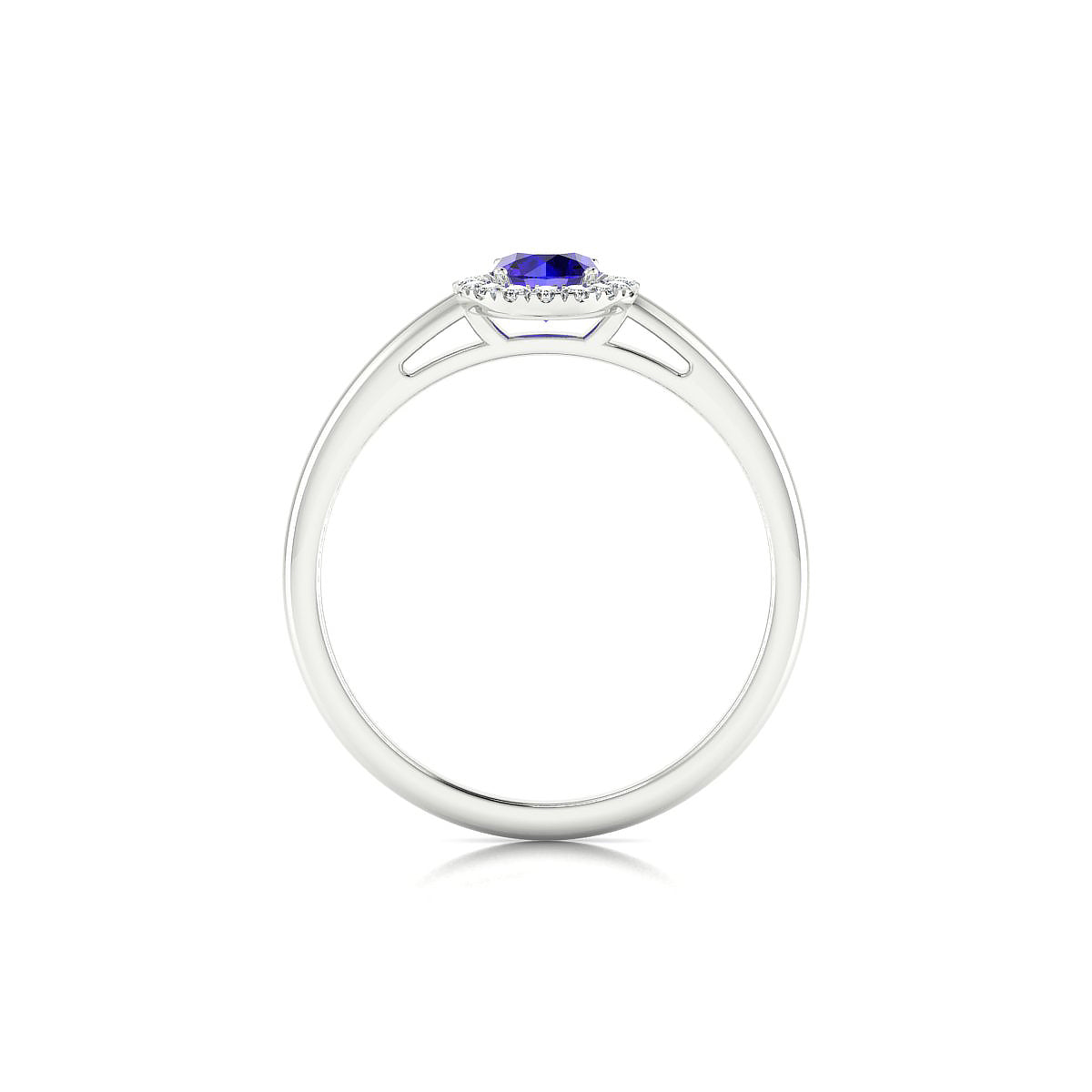 Solar | 18k White Gold 4.5 mm Round Tanzanite Ring