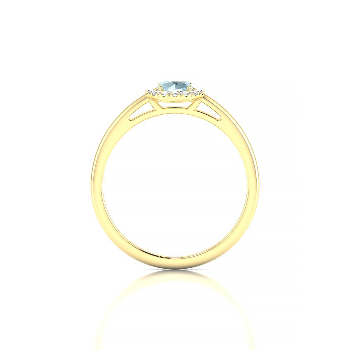 Solar | 18k Yellow Gold 4.5 mm Round Aquamarine Ring