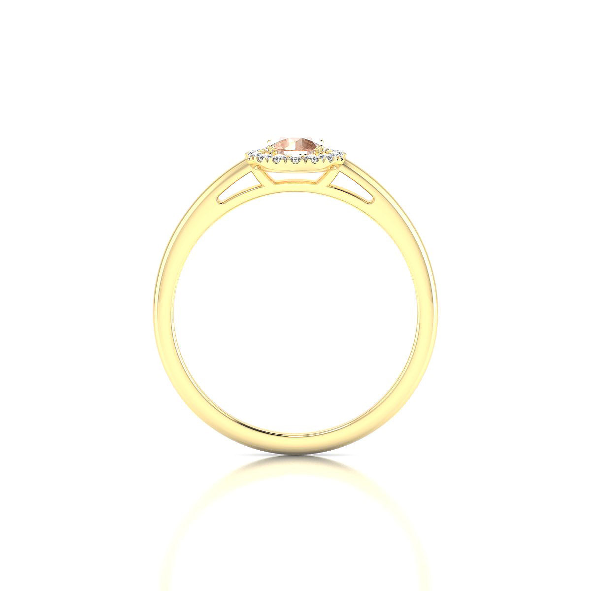 Solar | 18k Yellow Gold 4.5 mm Round Morganite Ring