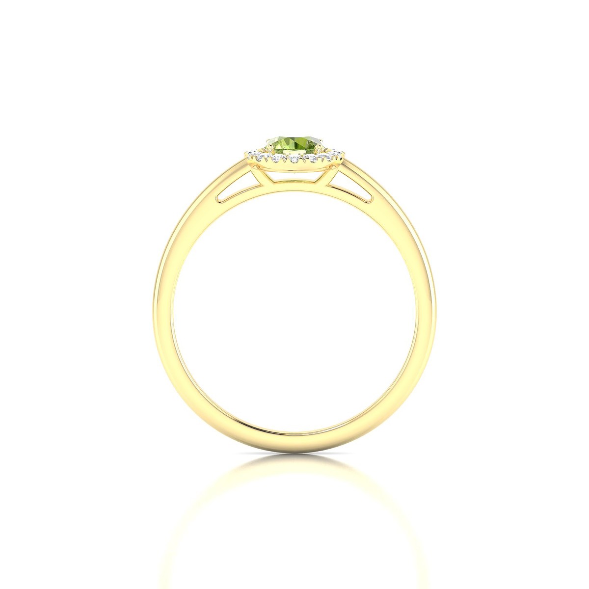 Solar | 18k Yellow Gold 4.5 mm Round Peridot Ring