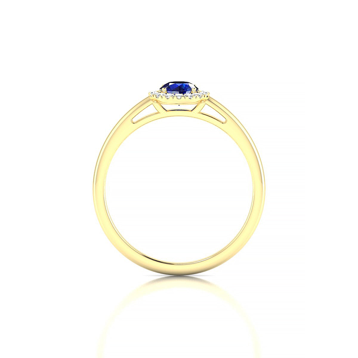 Solar | 18k Yellow Gold 4.5 mm Round Sapphire Ring