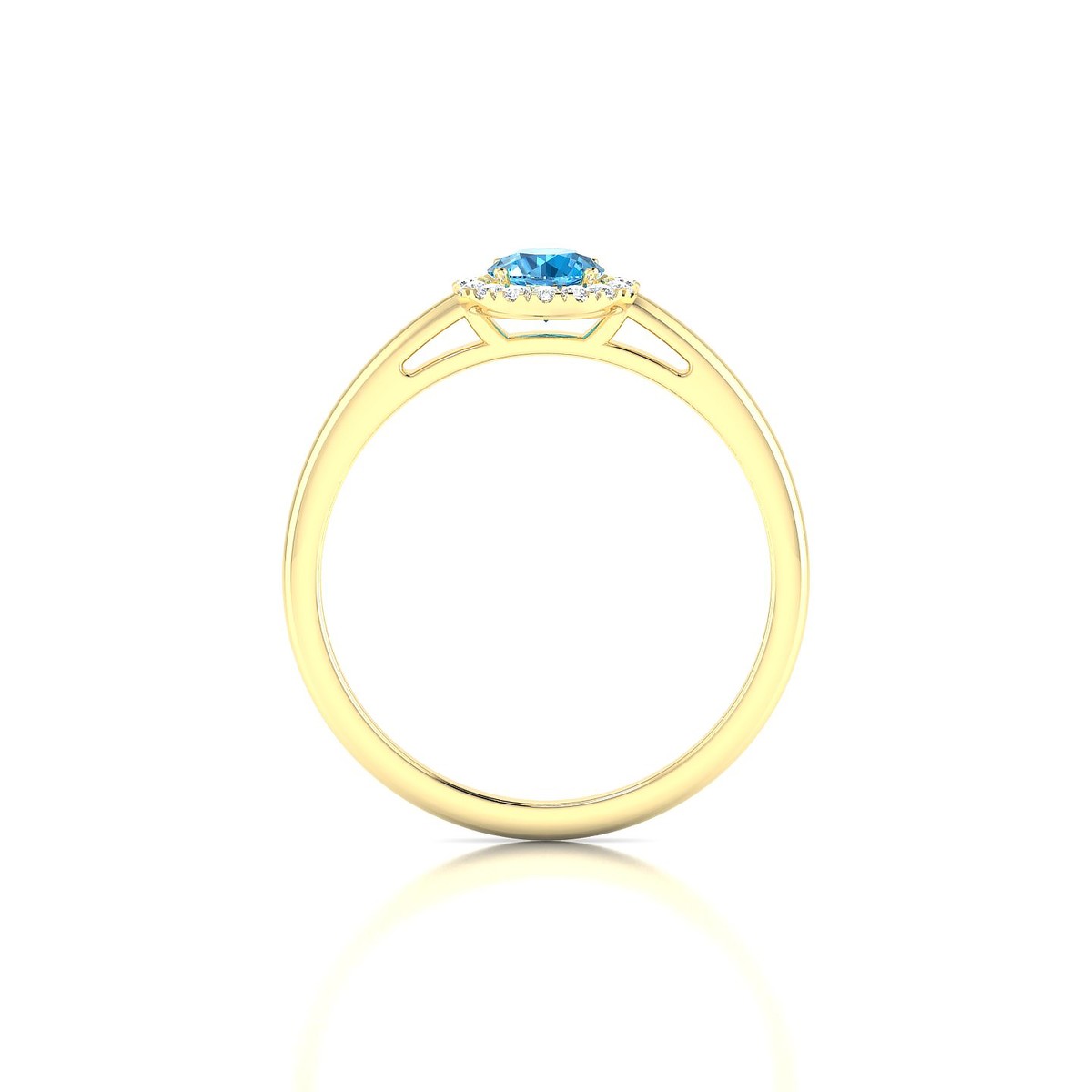 Solar | 18k Yellow Gold 4.5 mm Round Topaz Ring