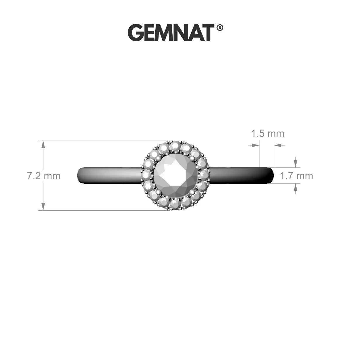 Solar | 18k Rose Gold 4.5 mm Round Pink Sapphire Ring