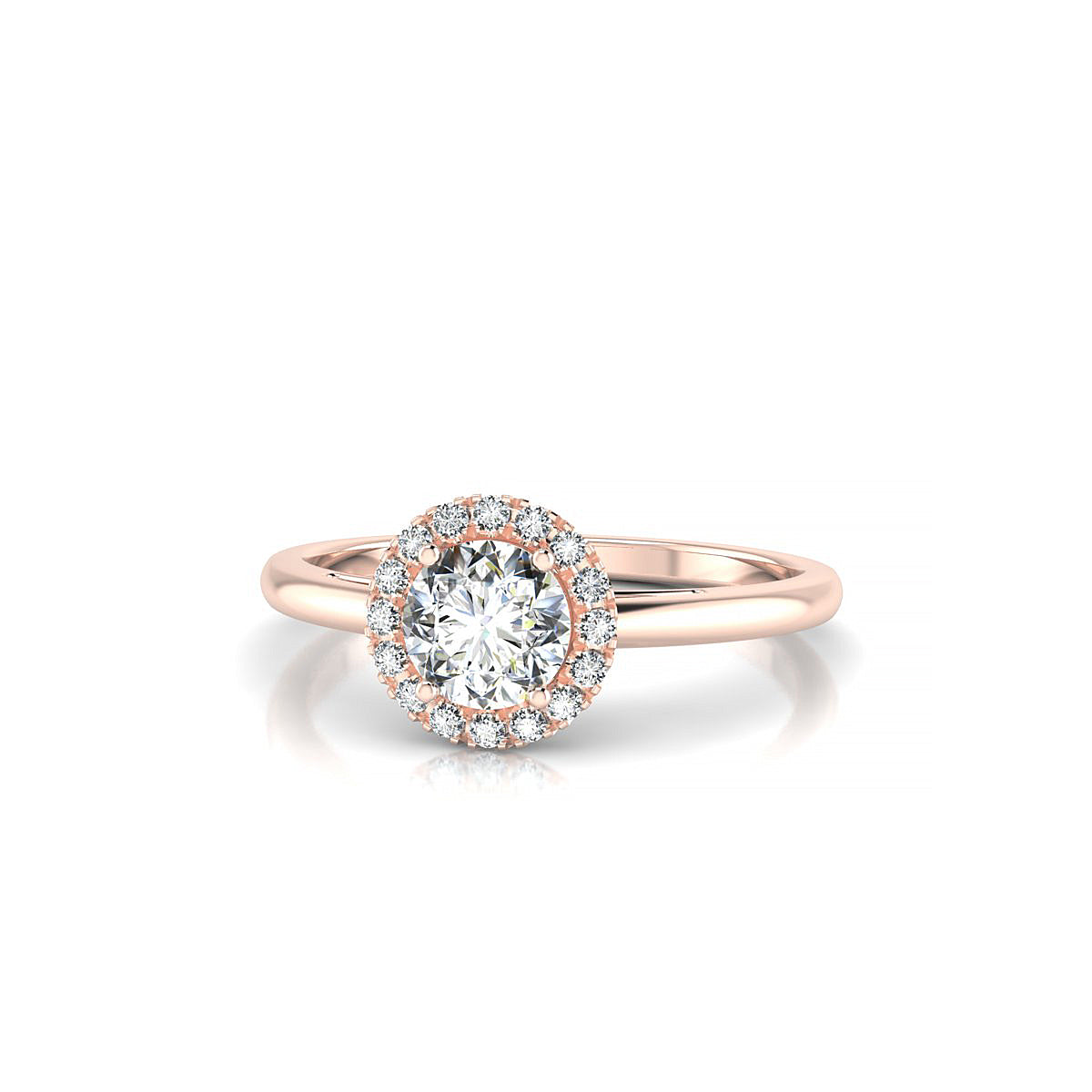 Solar | 18k Rose Gold 5.2 mm Round Diamond Ring