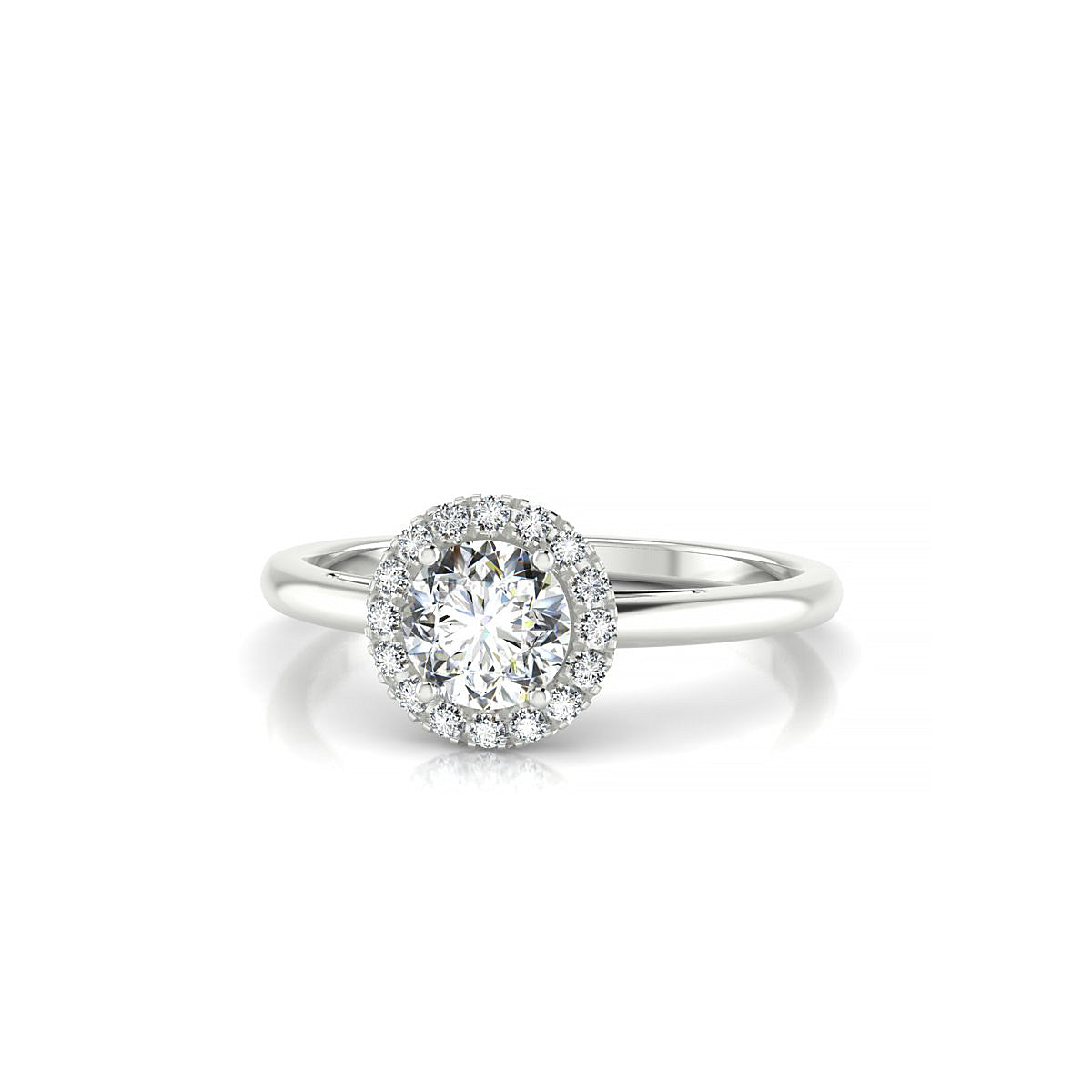 Solar | 18k White Gold 5.2 mm Round Diamond Ring