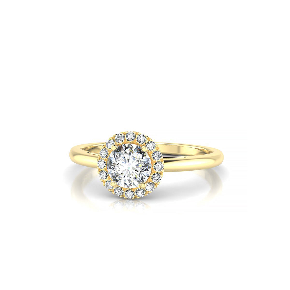 Solar | 18k Yellow Gold 5.2 mm Round Diamond Ring