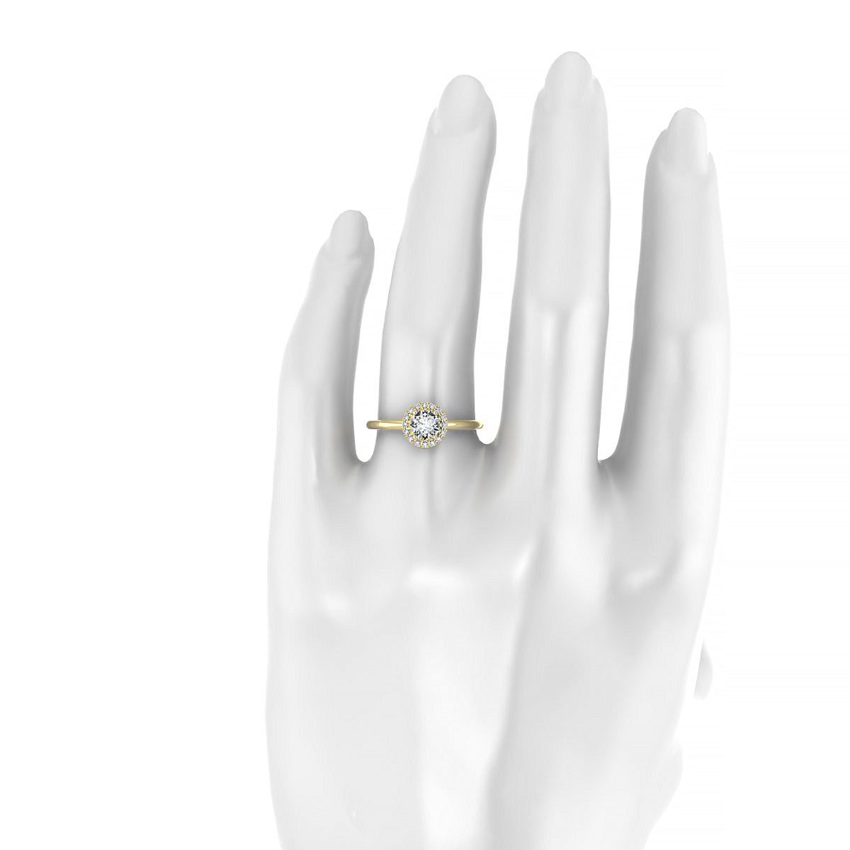 Solar | 18k Yellow Gold 5.2 mm Round Diamond Ring