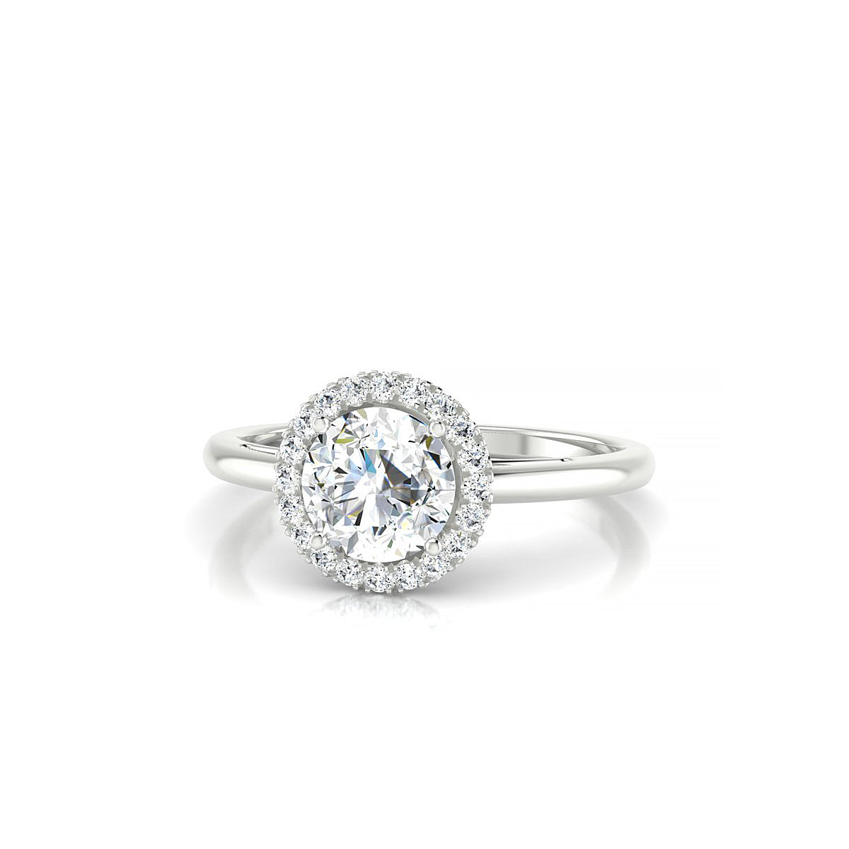 Solar | 18k White Gold 5.7 mm Round Diamond Ring