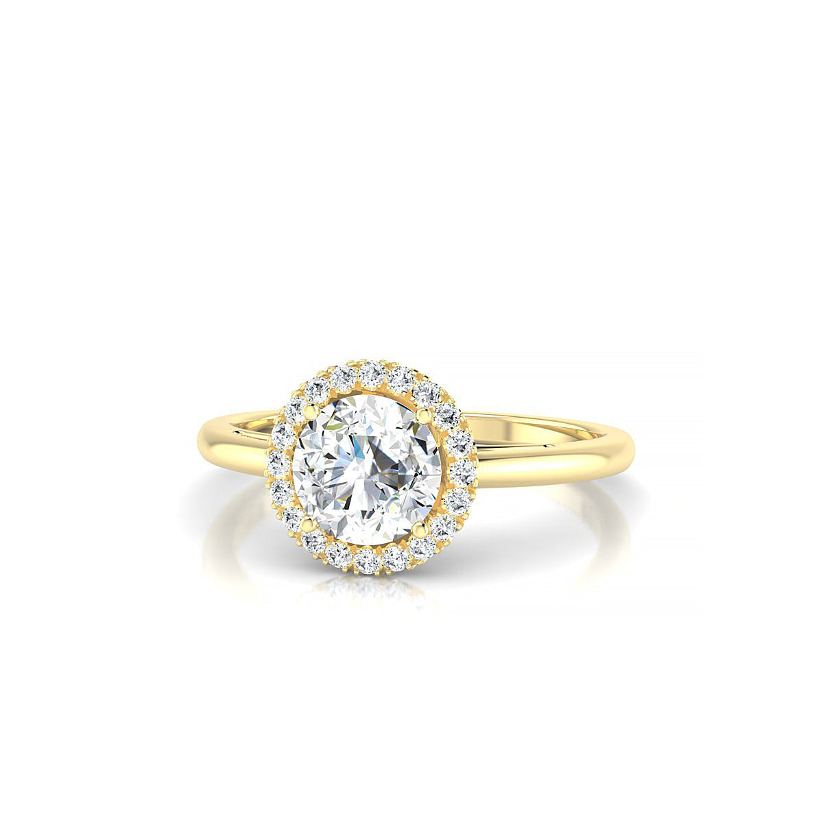Solar | 18k Yellow Gold 5.7 mm Round Diamond Ring
