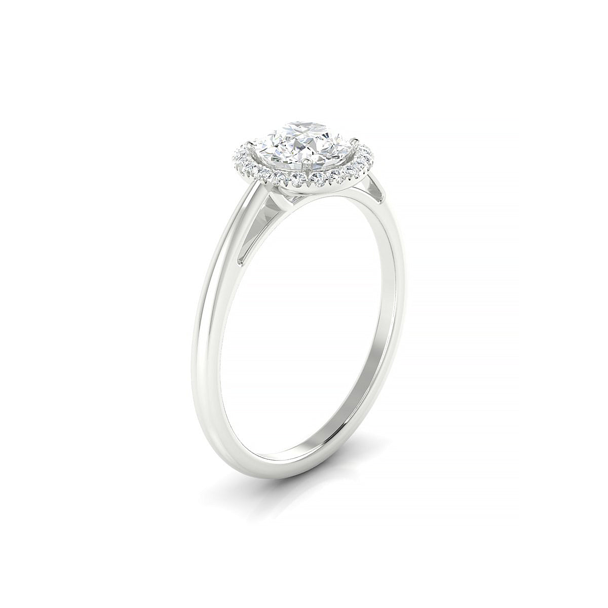 Solar | 18k White Gold 5.7 mm Round Diamond Ring