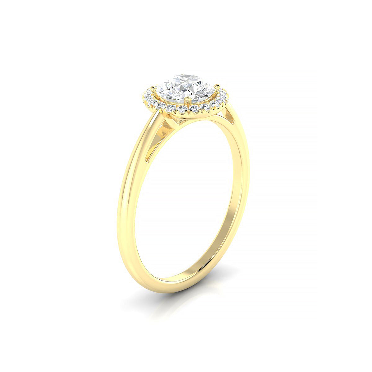 Solar | 18k Yellow Gold 5.7 mm Round Diamond Ring