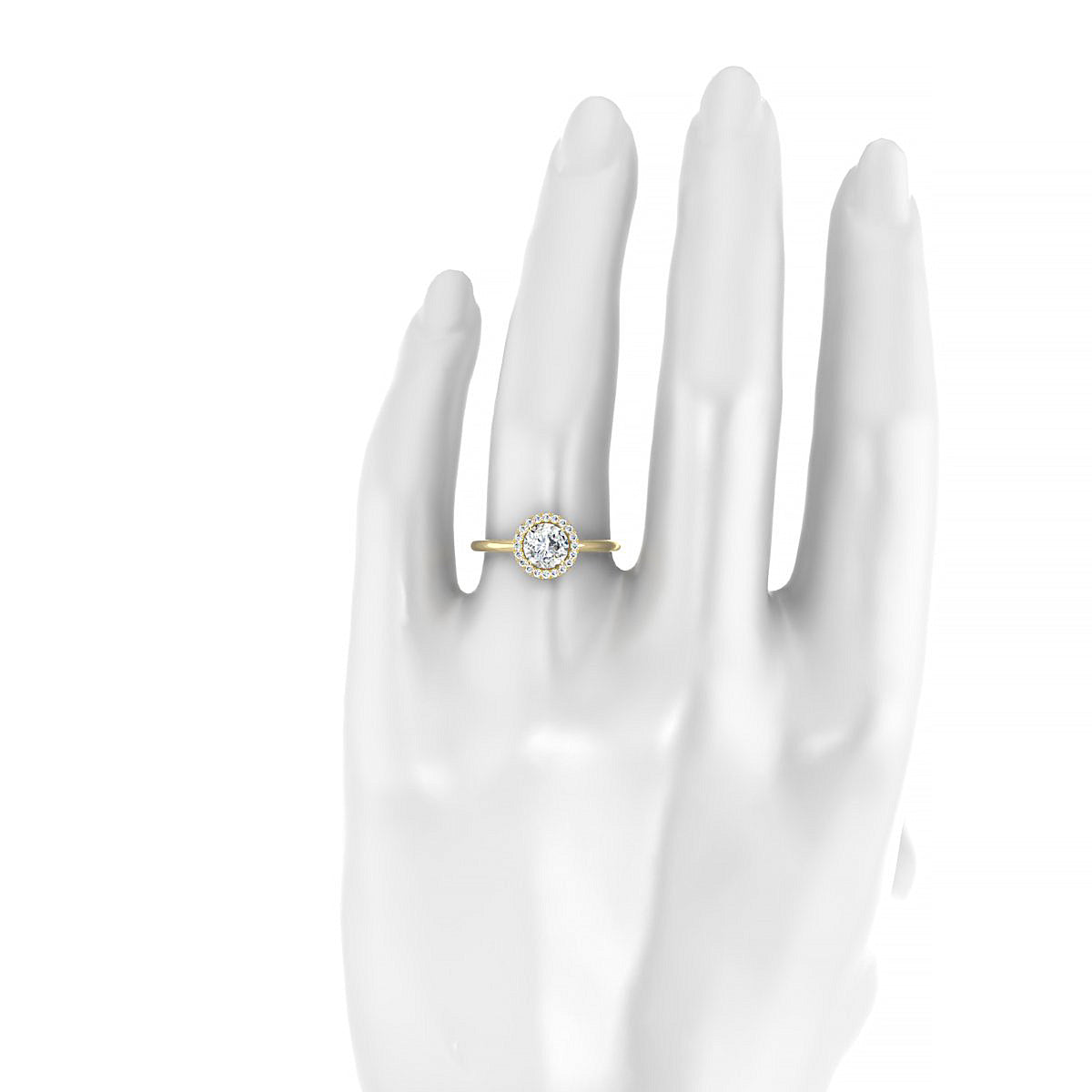 Solar | 18k Yellow Gold 5.7 mm Round Diamond Ring