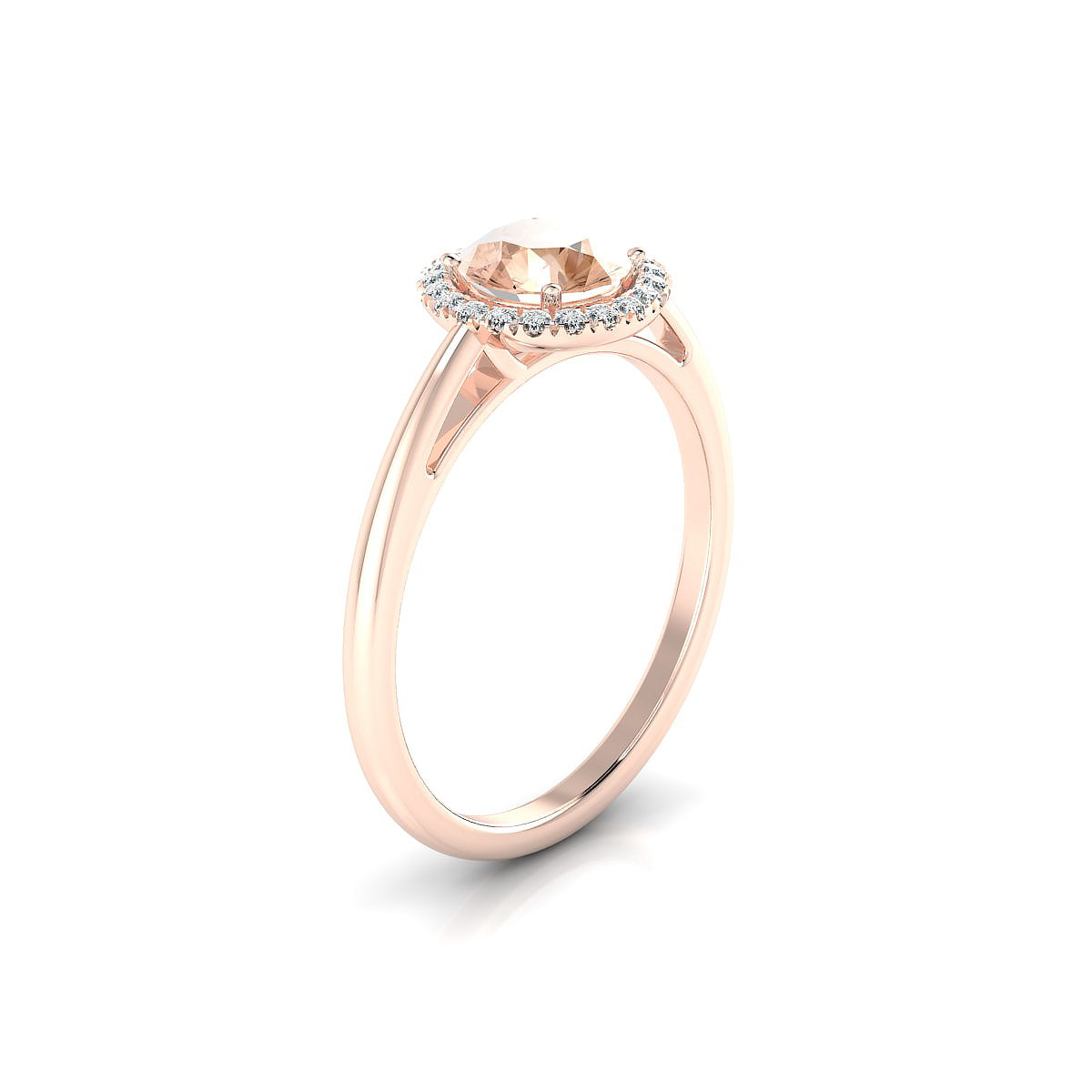 Solar | 18k Rose Gold 6 mm Round Morganite Ring