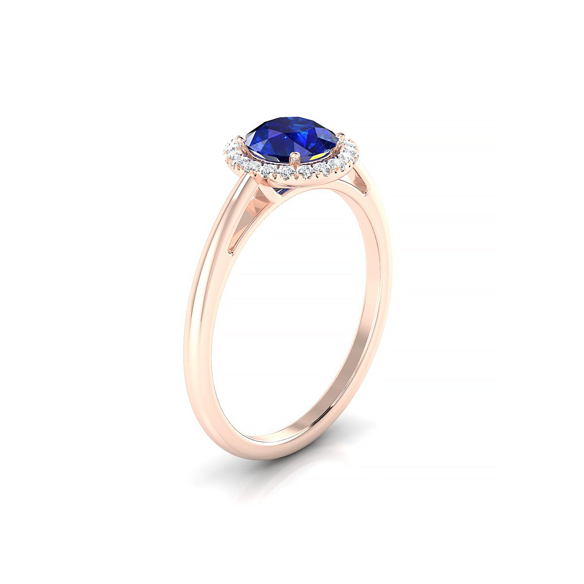 Solar | 18k Rose Gold 6 mm Round Sapphire Ring