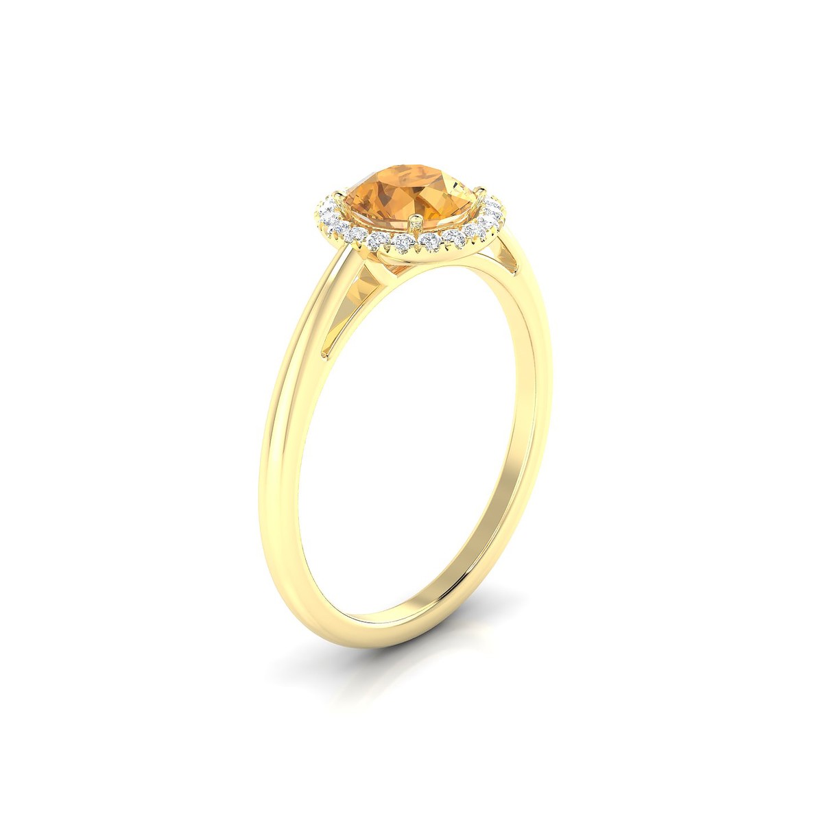 Solar | 18k Yellow Gold 6 mm Round Citrine Ring
