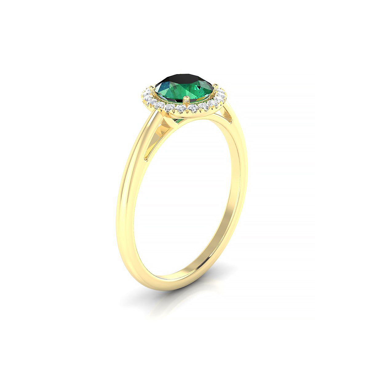 Solar | 18k Yellow Gold 6 mm Round Emerald Ring