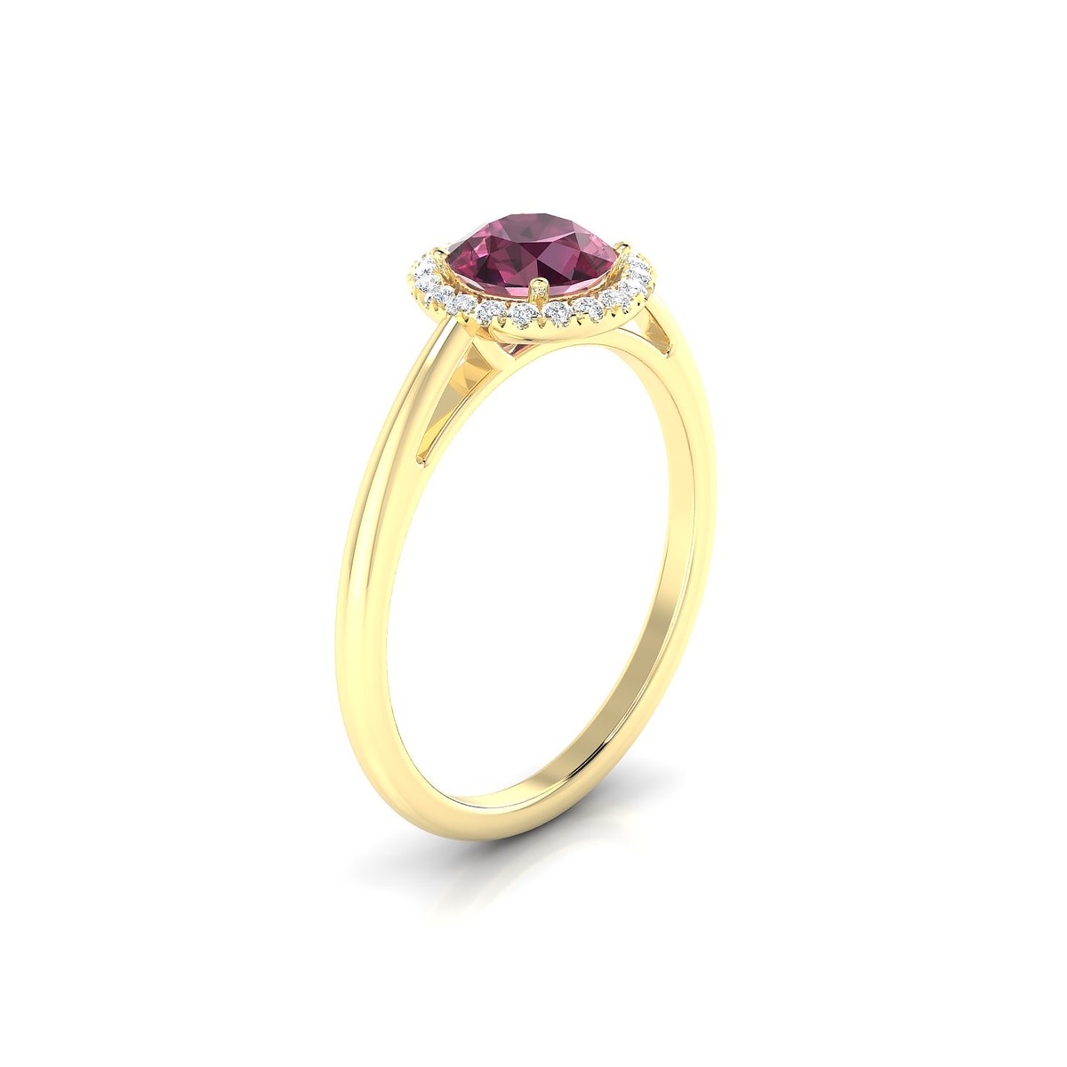 Solar | 18k Yellow Gold 6 mm Round Rhodolite Ring