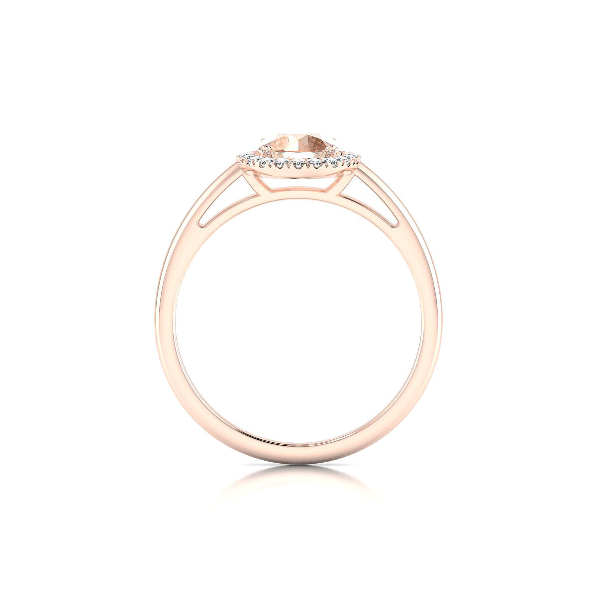 Solar | 18k Rose Gold 6 mm Round Morganite Ring