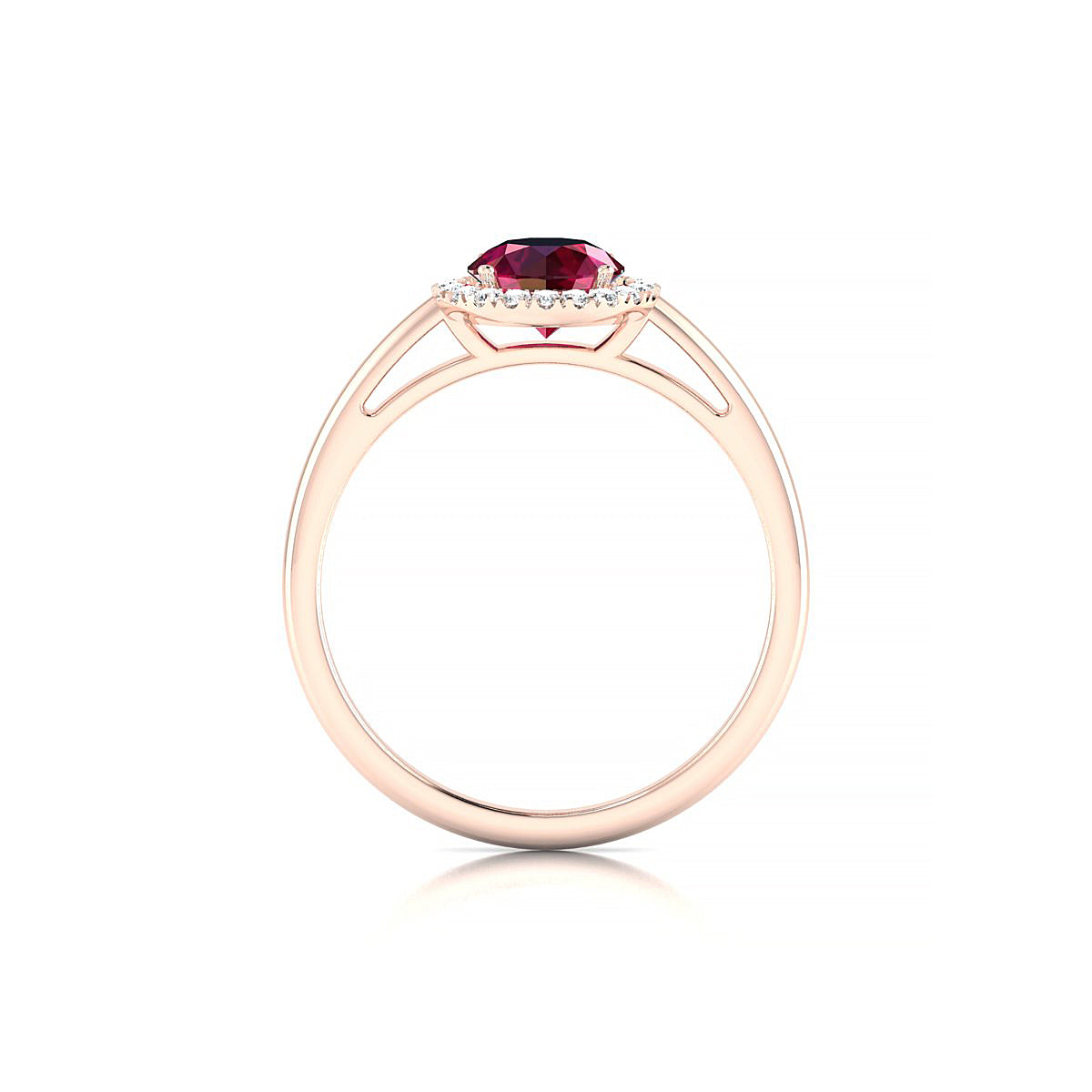 Solar | 18k Rose Gold 6 mm Round Ruby Ring