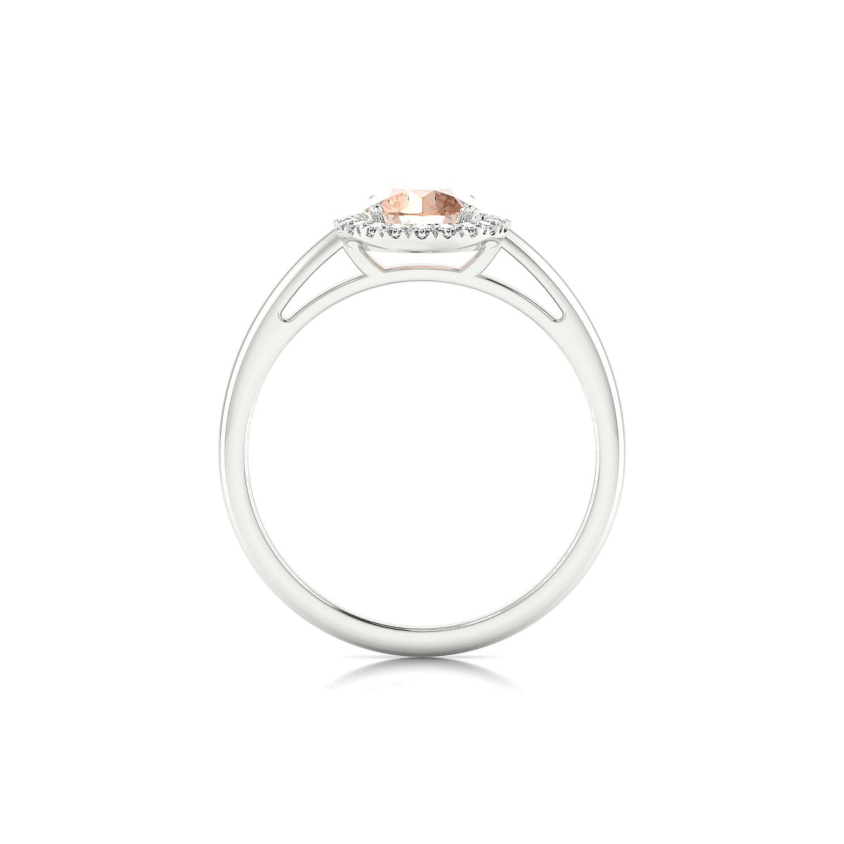 Solar | 18k White Gold 6 mm Round Morganite Ring