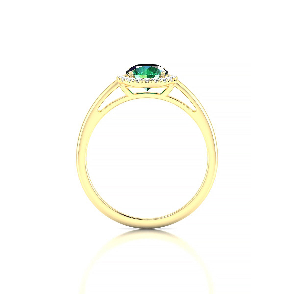 Solar | 18k Yellow Gold 6 mm Round Emerald Ring
