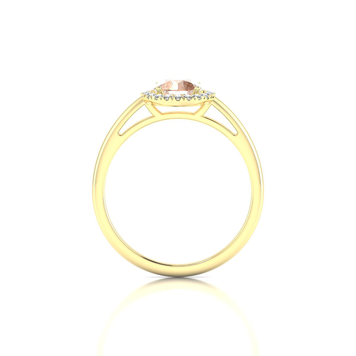 Solar | 18k Yellow Gold 6 mm Round Morganite Ring
