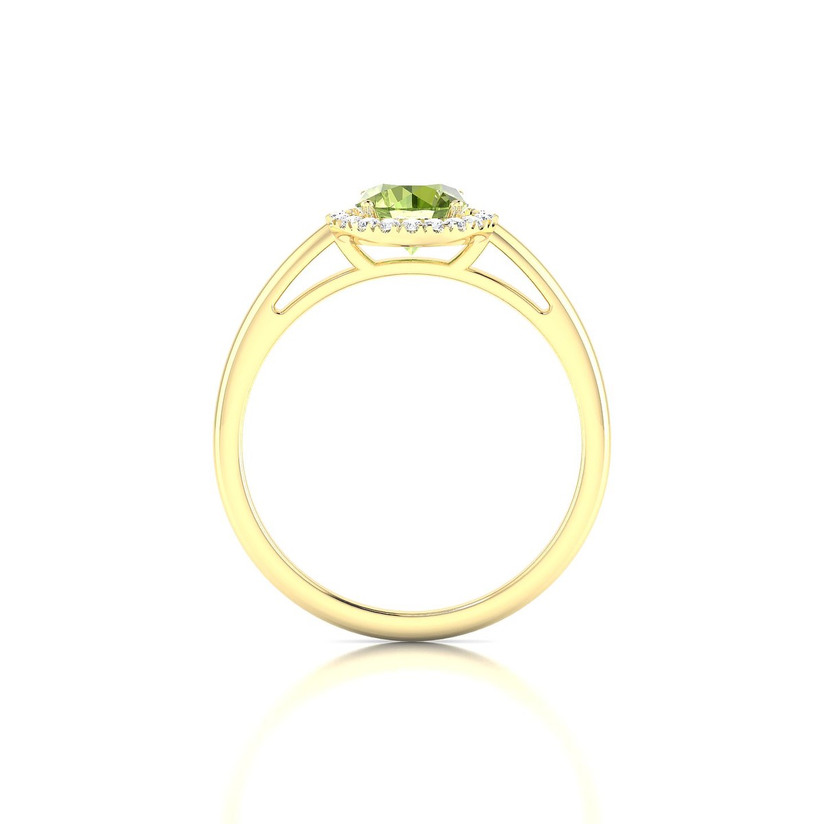 Solar | 18k Yellow Gold 6 mm Round Peridot Ring