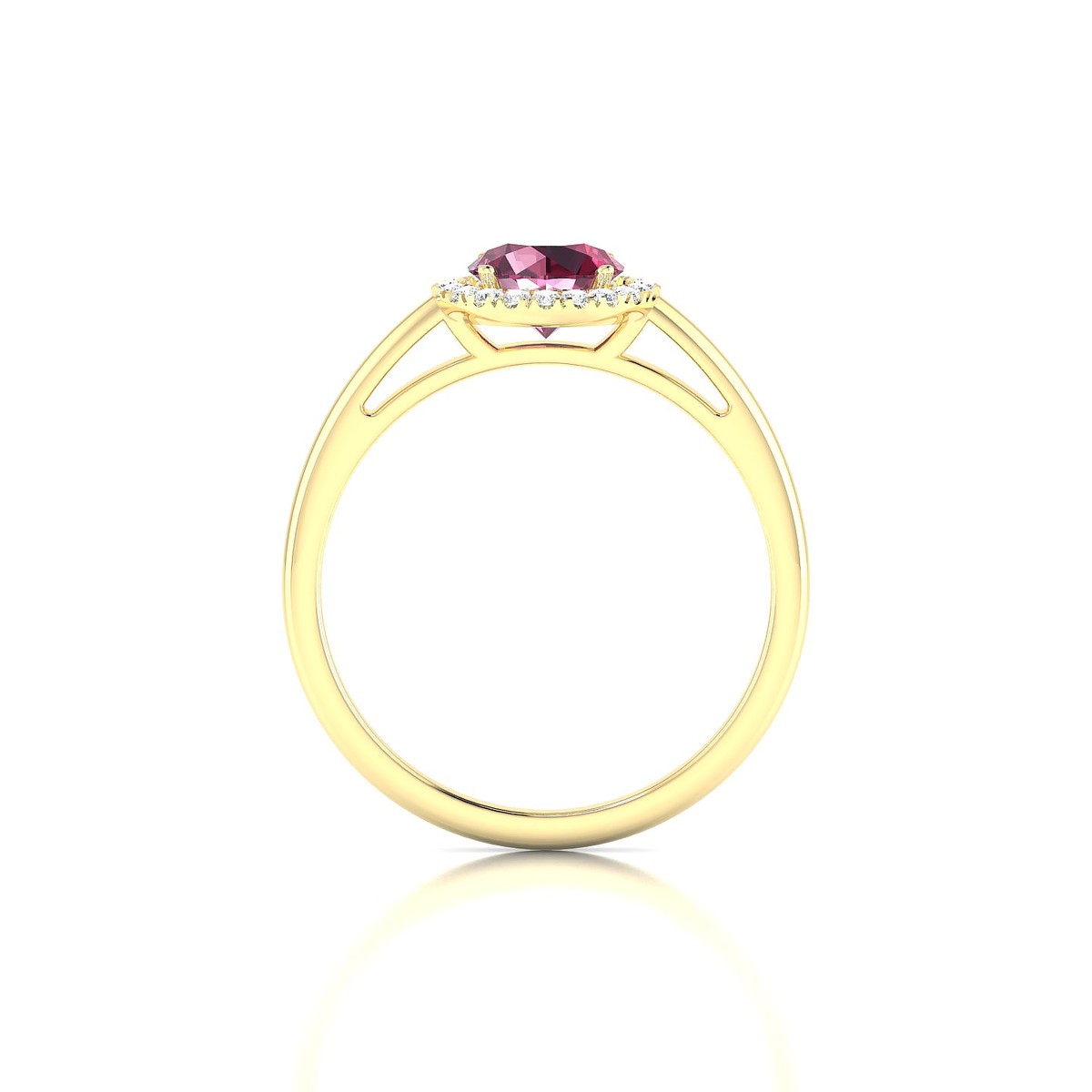 Solar | 18k Yellow Gold 6 mm Round Rhodolite Ring