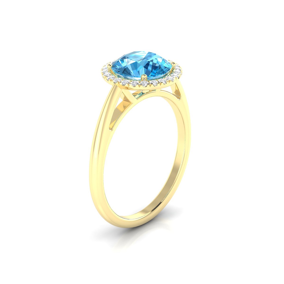 Solar | 18k Yellow Gold 8 mm Round Topaz Ring