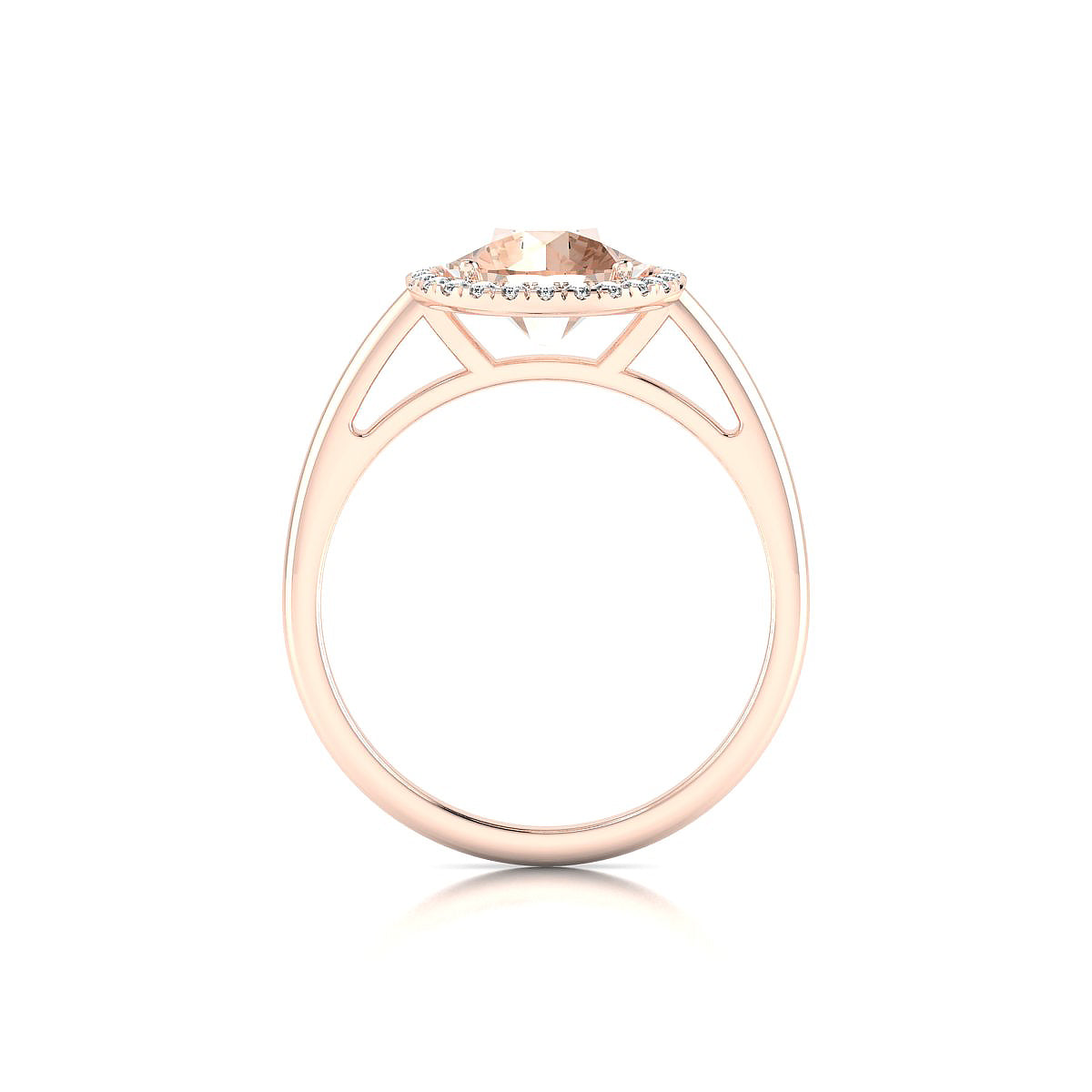 Solar | 18k Rose Gold 8 mm Round Morganite Ring