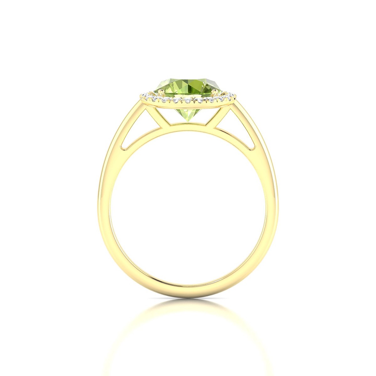 Solar | 18k Yellow Gold 8 mm Round Peridot Ring