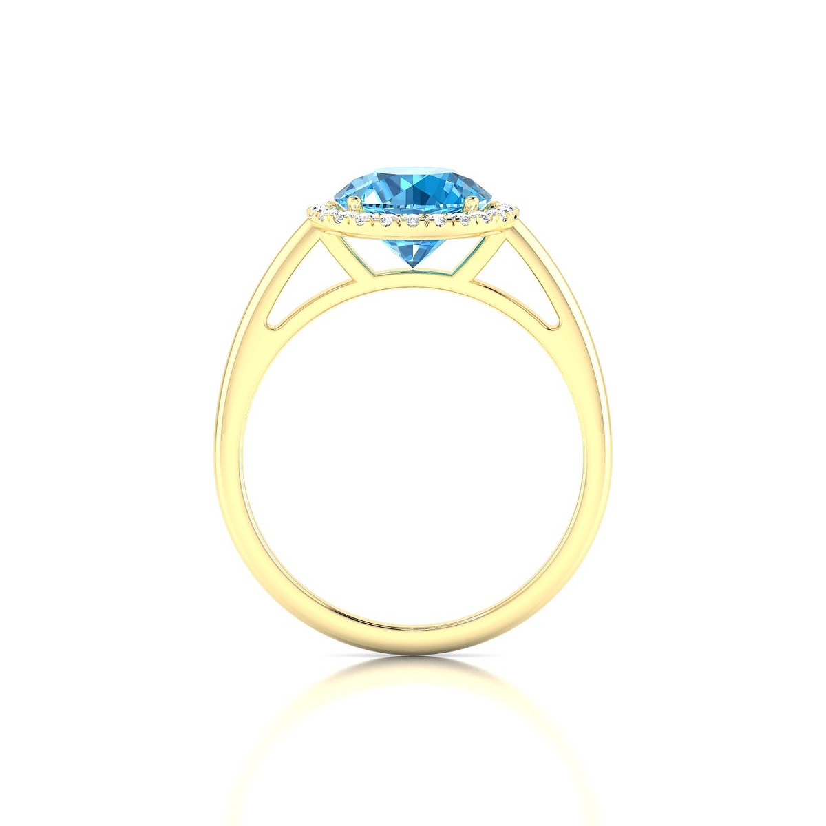 Solar | 18k Yellow Gold 8 mm Round Topaz Ring