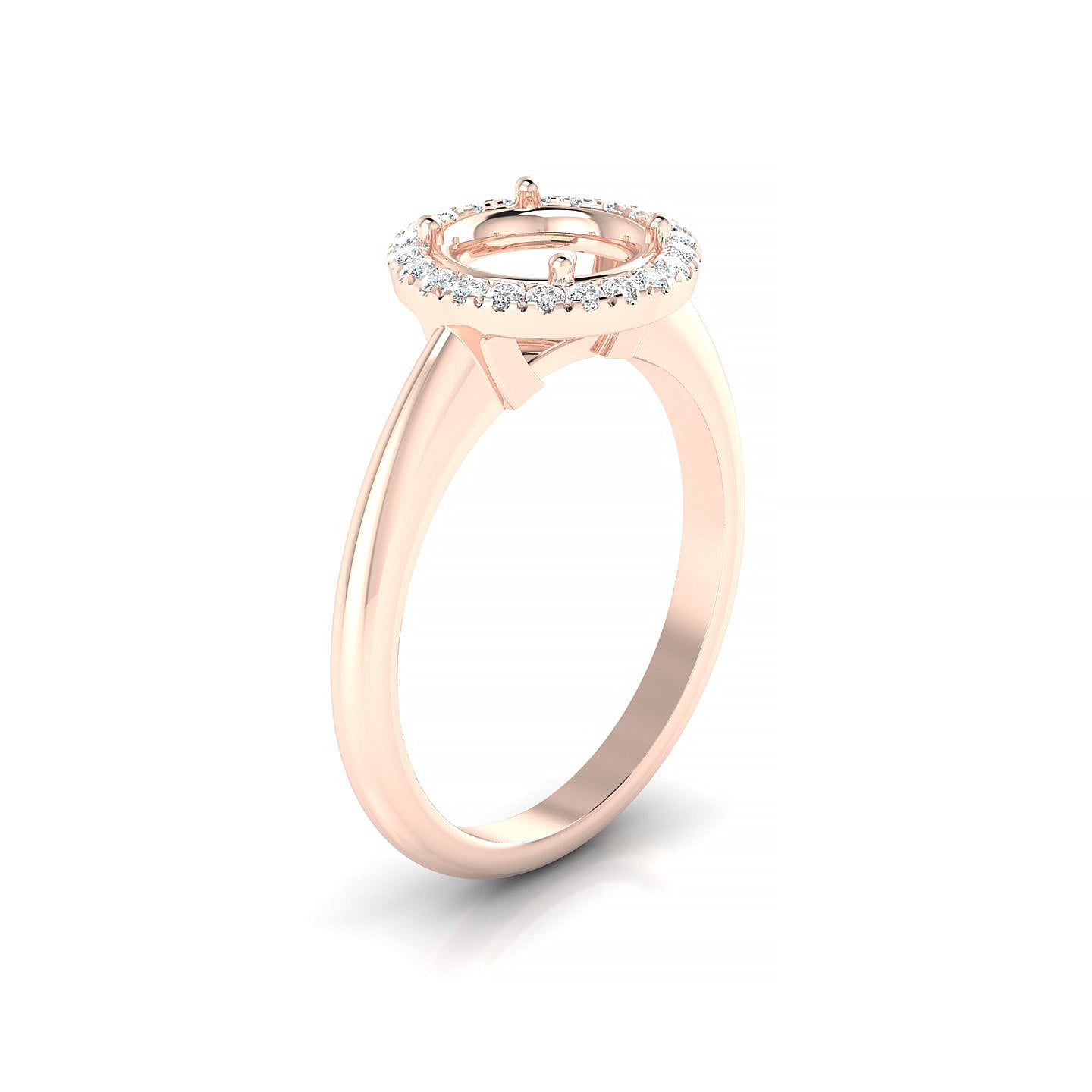 Solar Round 2-2.99 ct | 18k Rose Gold Halo Ring