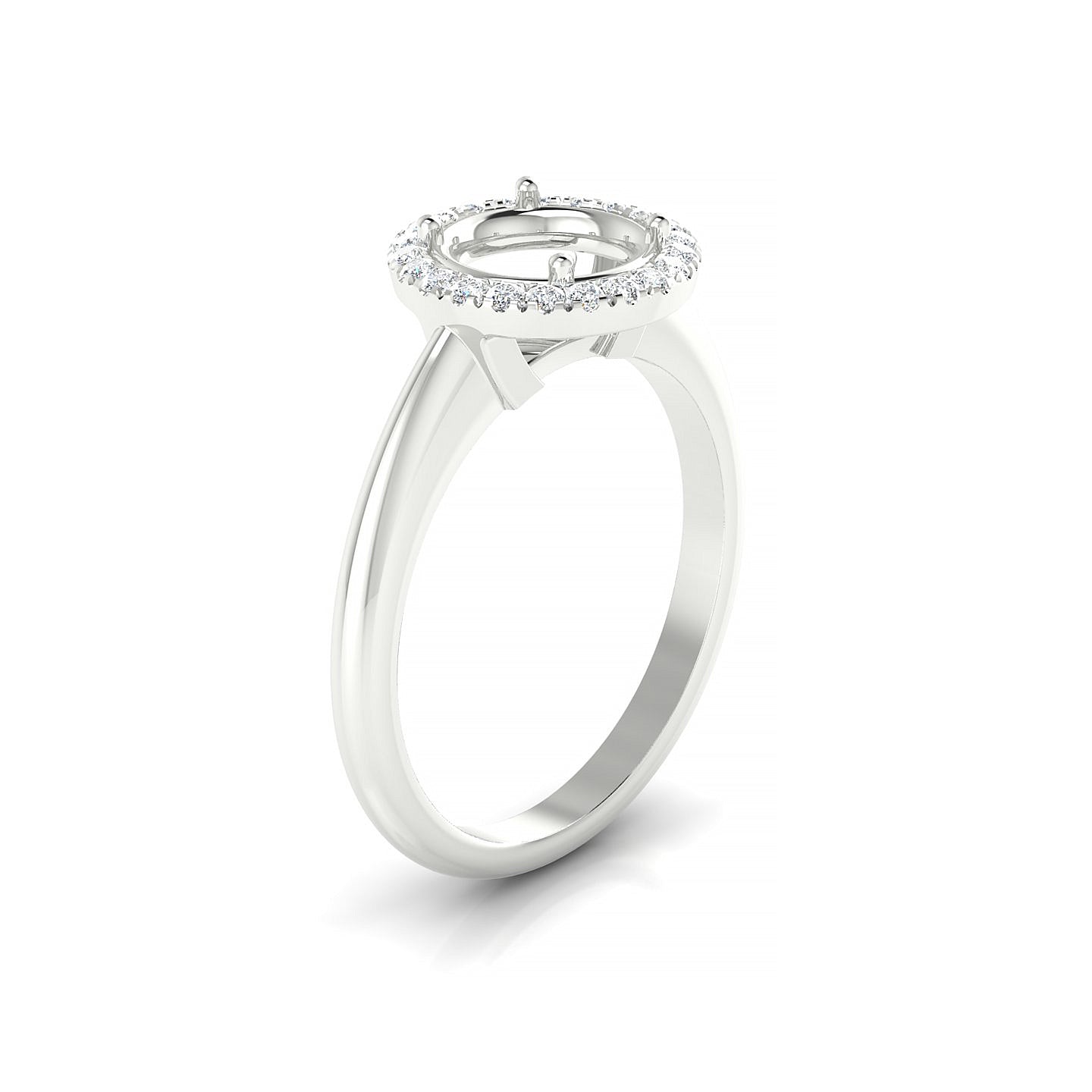 Solar Round 2-2.99 ct | 18k White Gold Halo Ring