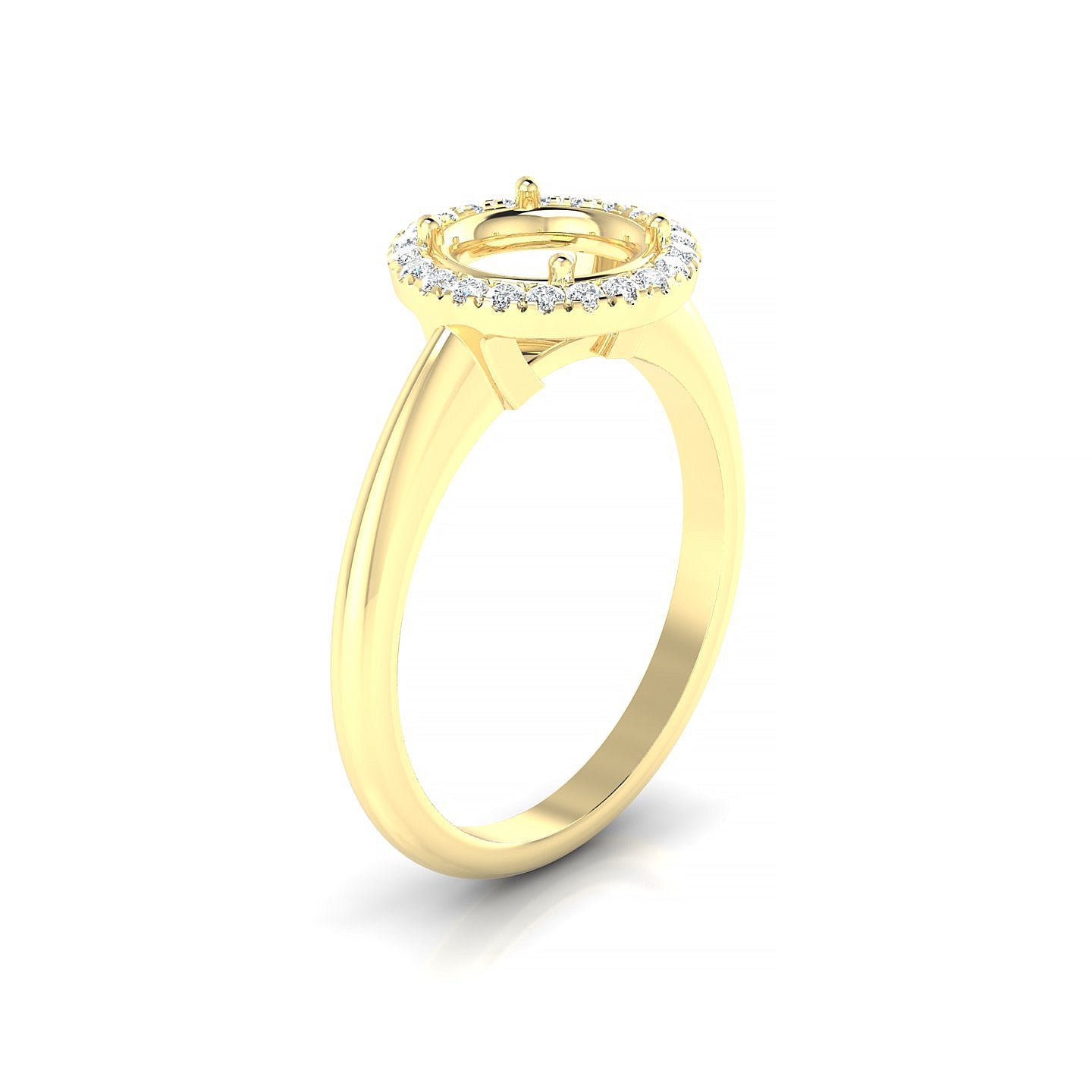 Solar Round 2-2.99 ct | 18k Yellow Gold Halo Ring