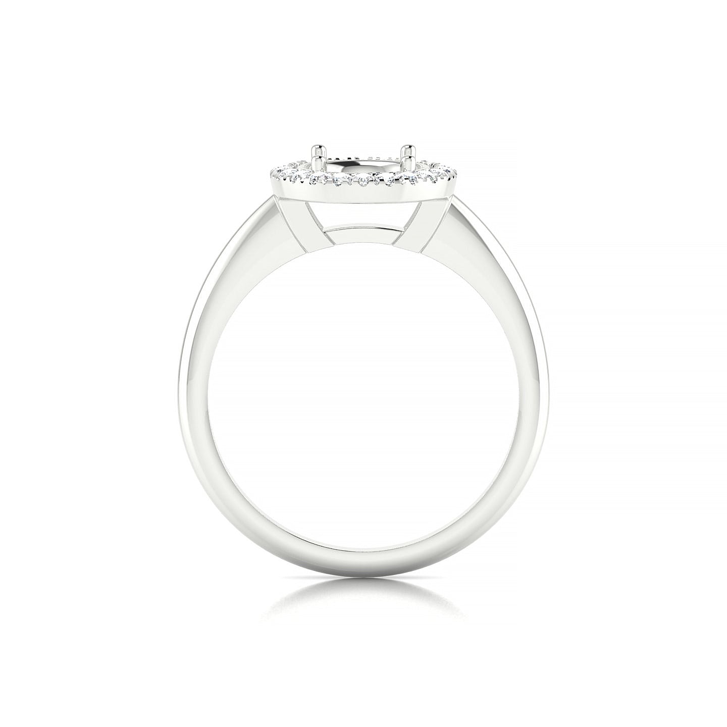 Solar Round 2-2.99 ct | 18k White Gold Halo Ring
