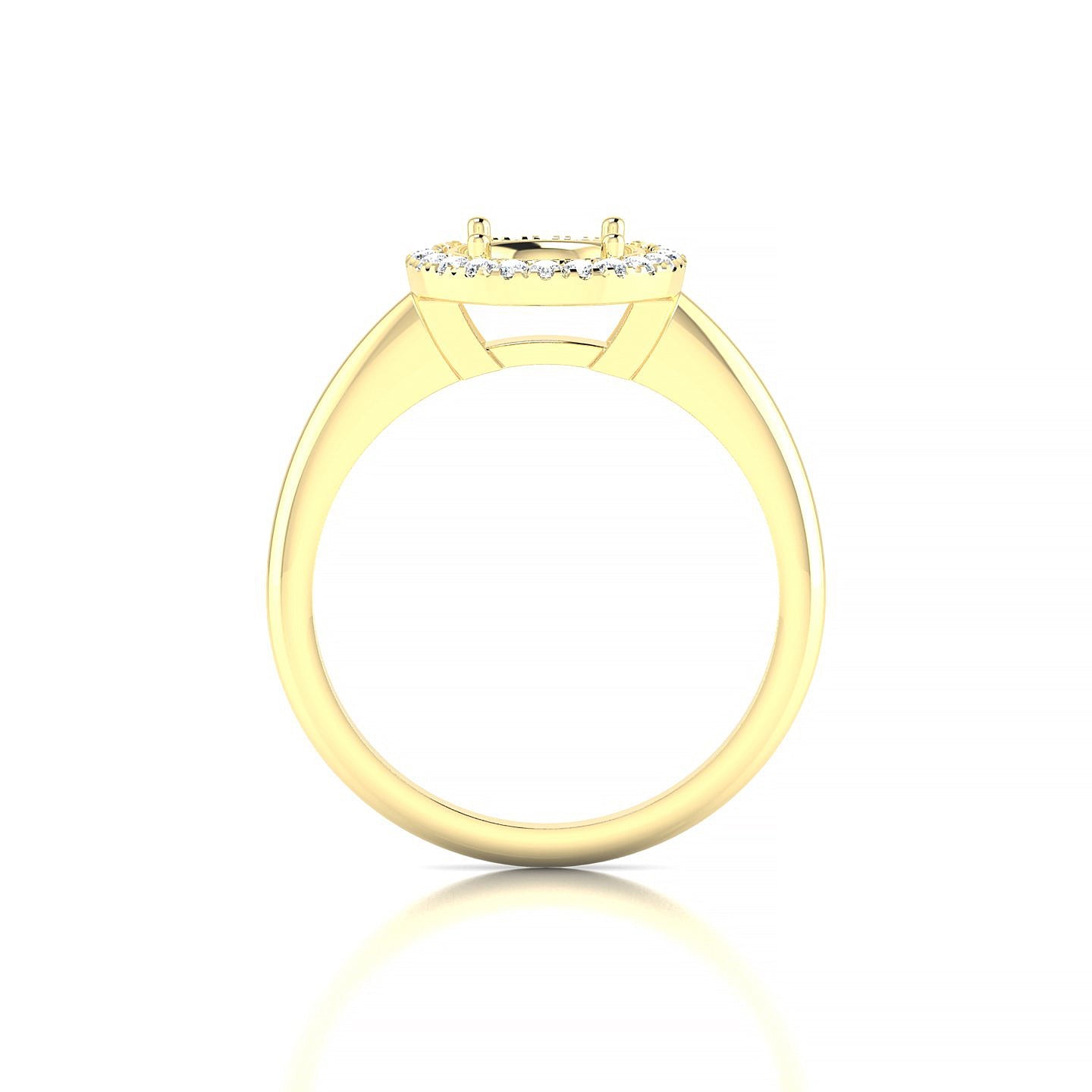 Solar Round 2-2.99 ct | 18k Yellow Gold Halo Ring