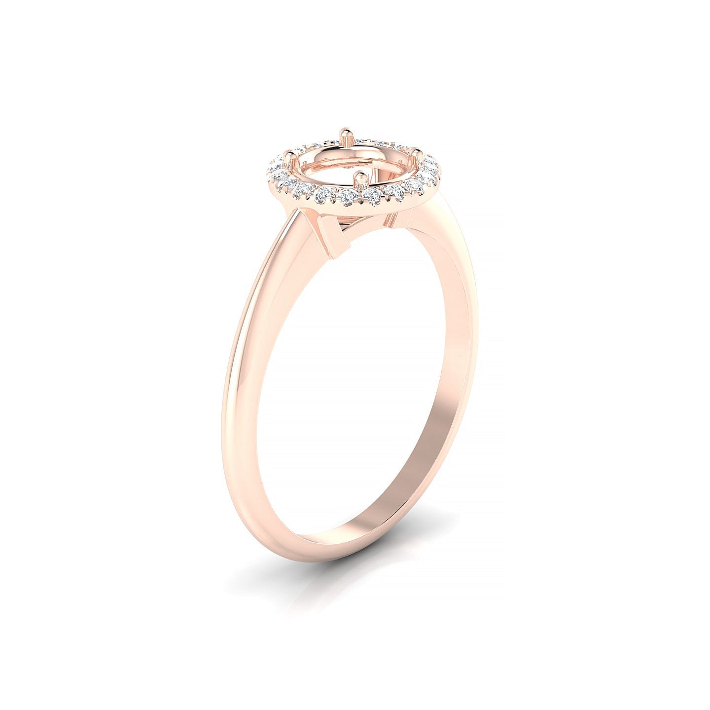 Solar Round 1-1.99 ct | 18k Rose Gold Halo Ring
