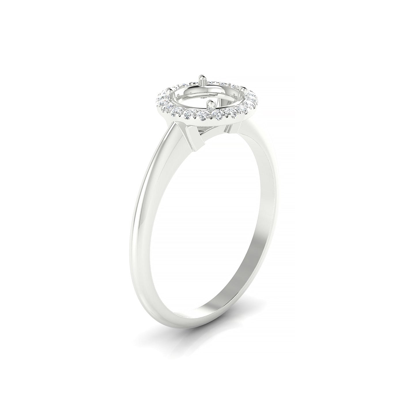 Solar Round 1-1.99 ct | 18k White Gold Halo Ring