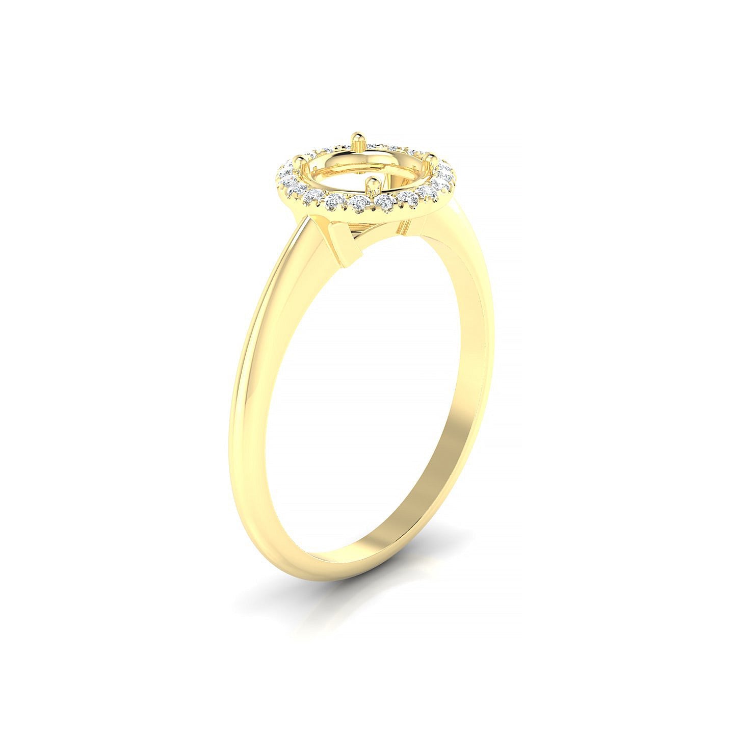 Solar Round 1-1.99 ct | 18k Yellow Gold Halo Ring