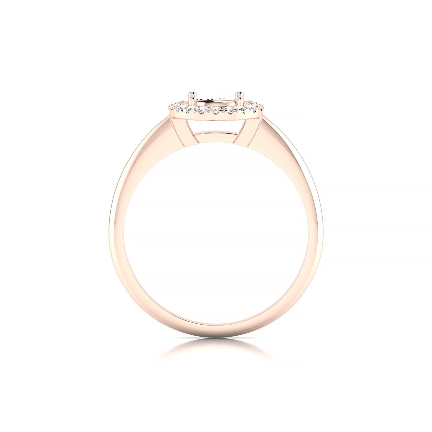 Solar Round 1-1.99 ct | 18k Rose Gold Halo Ring